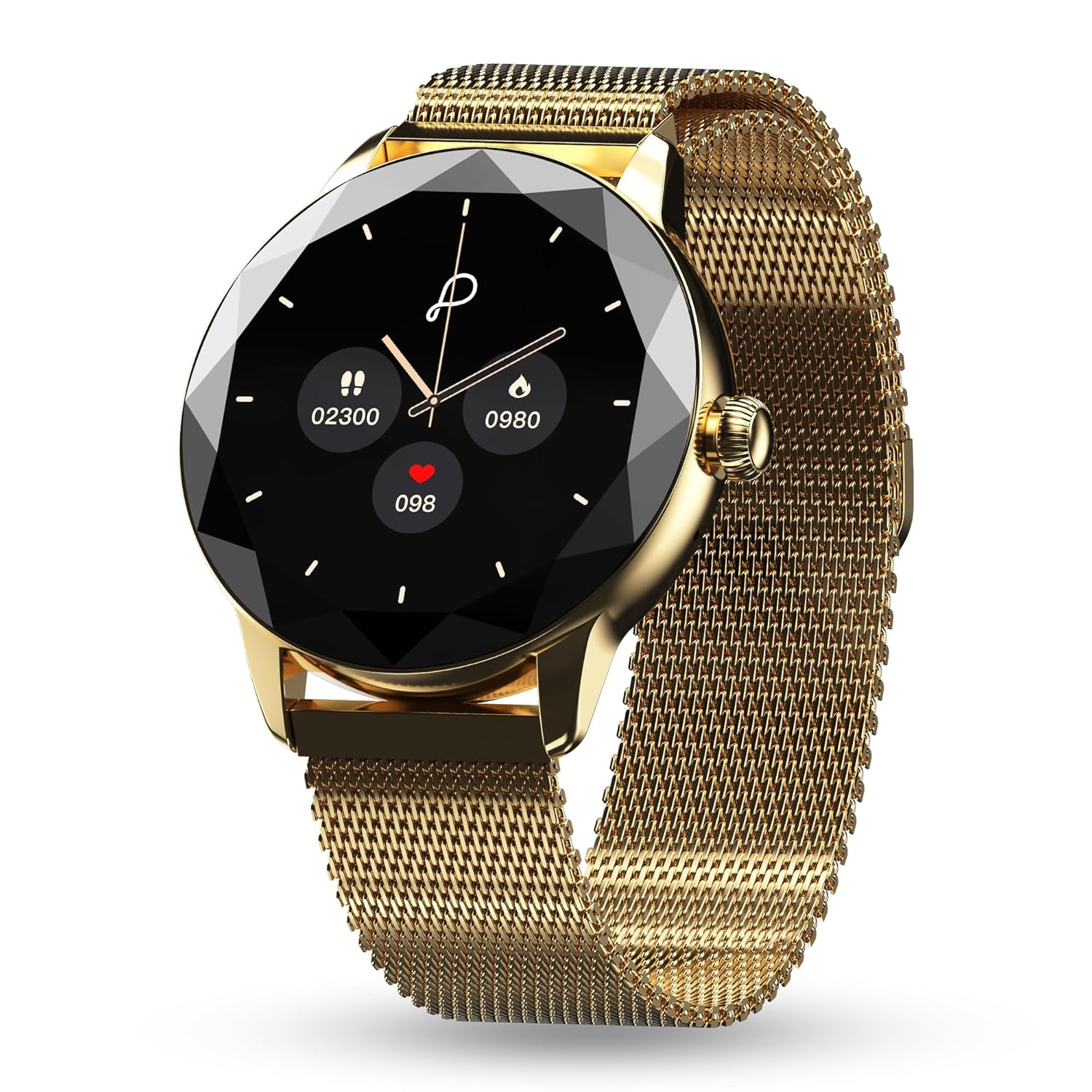 Pebble Vienna Smartwatch for Women with HD Display (Classic Gold)