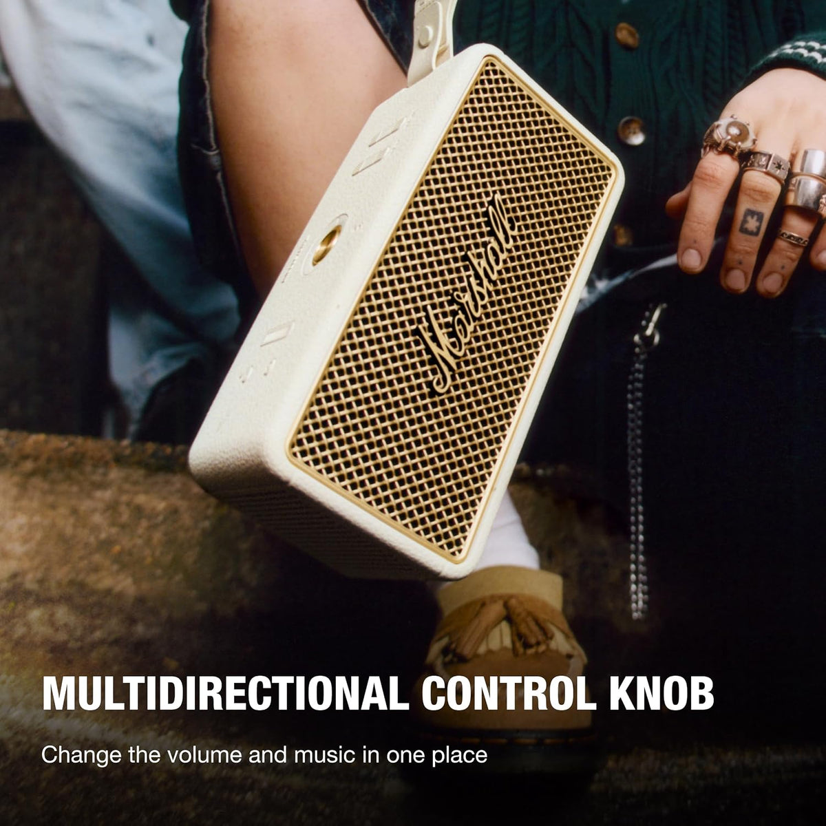 Marshall Middleton II Bluetooth Portable Bluetooth Speaker | Cream