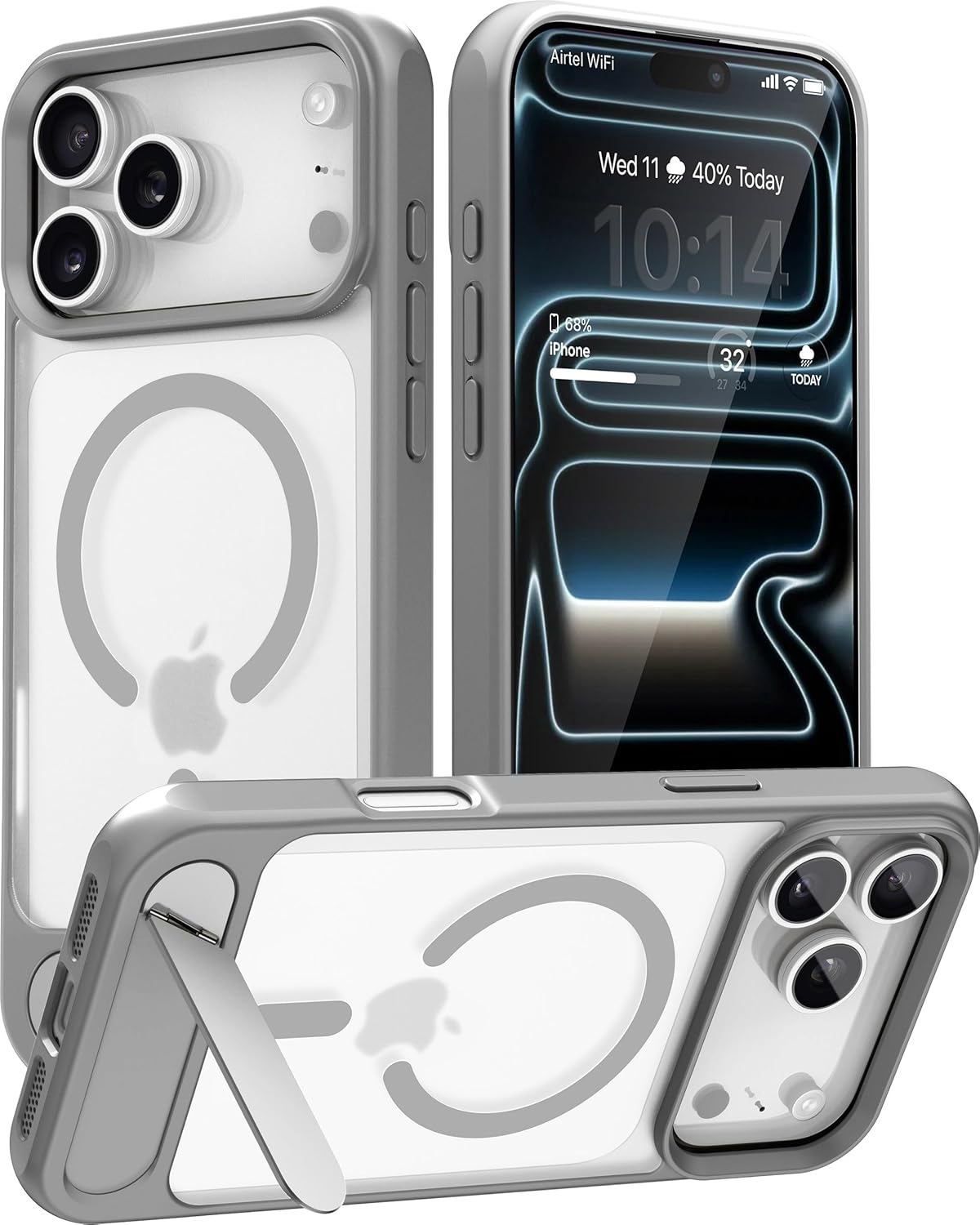 Vaku Luxos® Zennix Magpro TPU Back Cover Case for iPhone 17 Pro Max - Silver