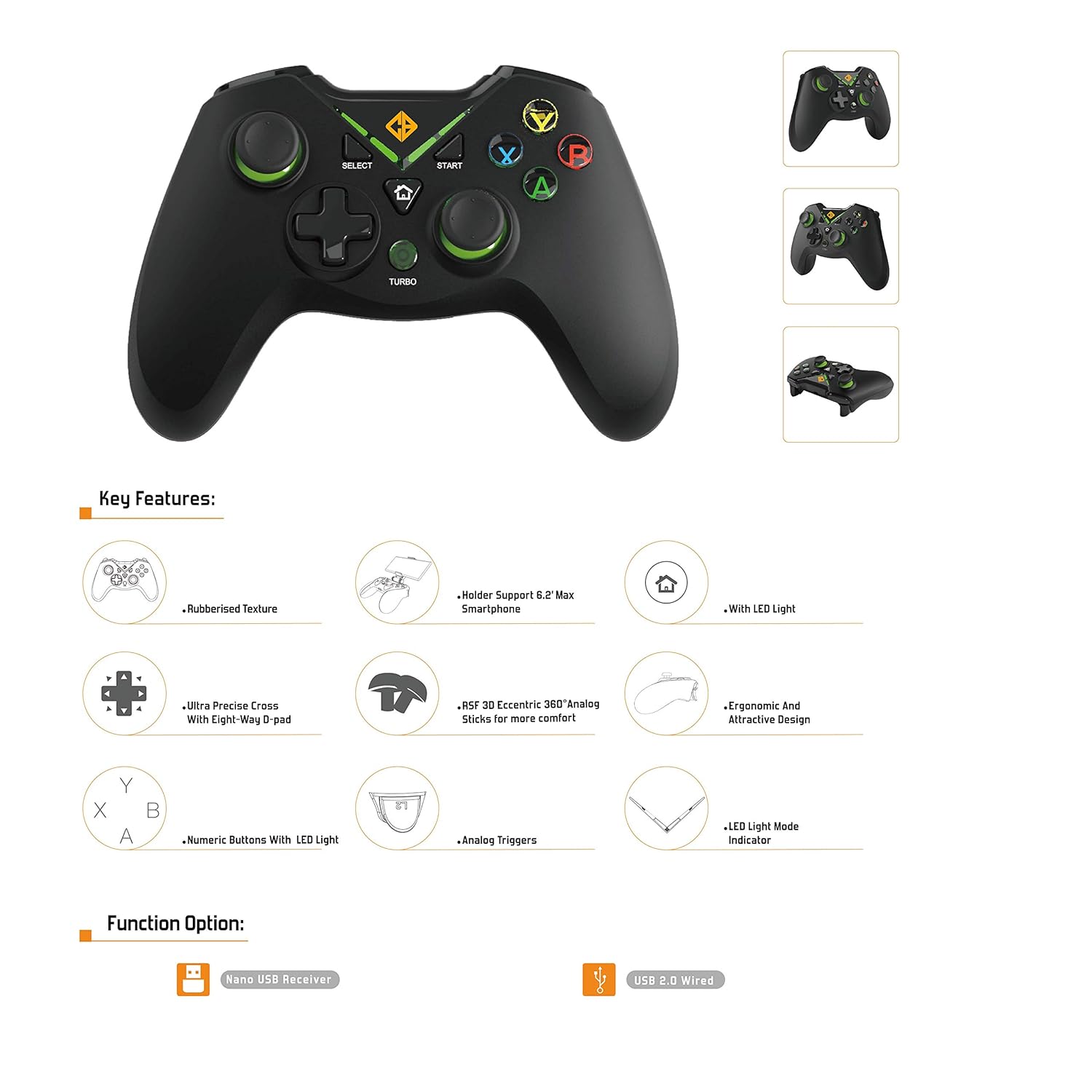 Cosmic Byte C3070W Nebula 2.4G Wireless Gamepad for PC