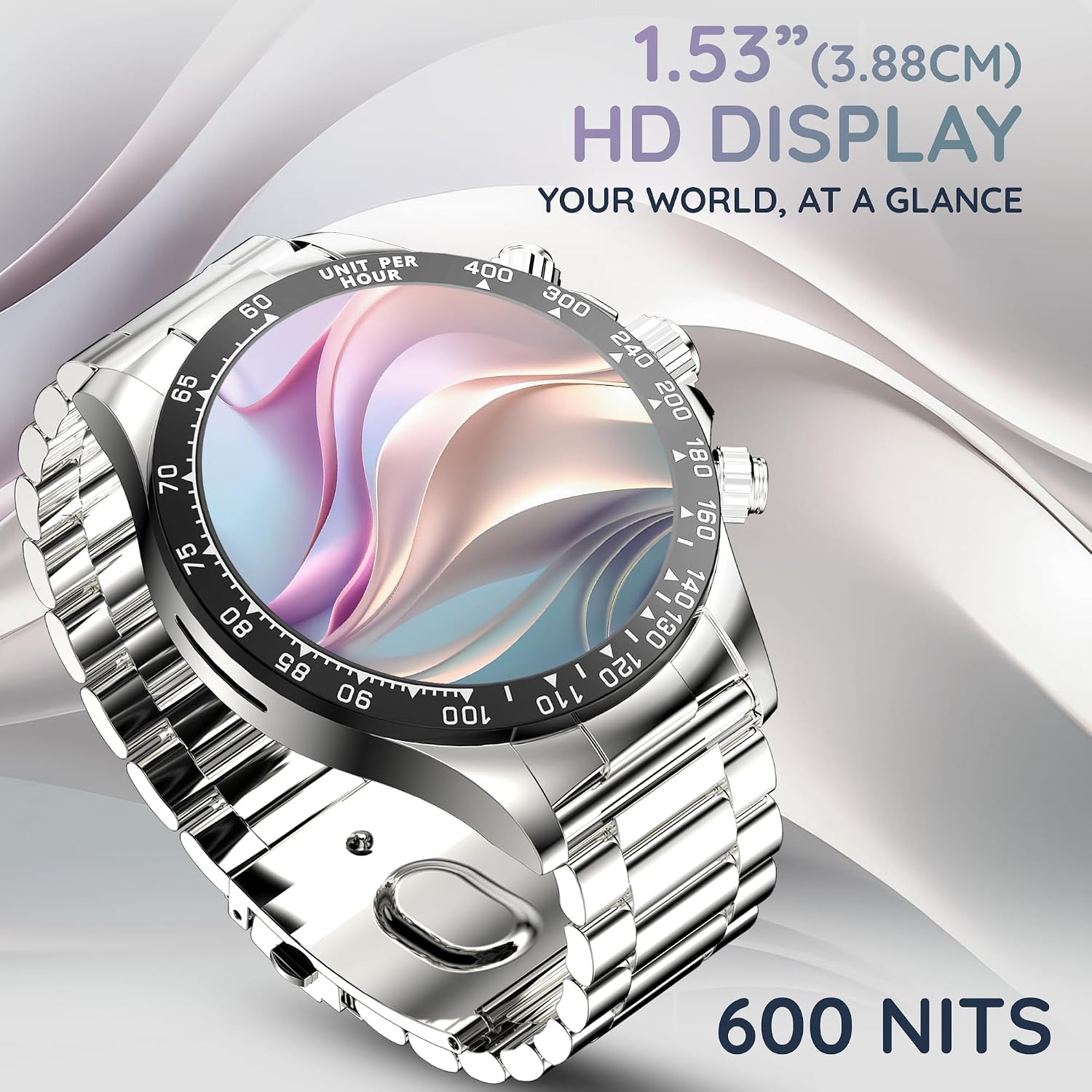Pebble Zenith 1.53" (3.89 cm) 600 Nits HD Display
