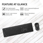 ASUS Wireless Keyboard and Mouse Set CW101, Upto 1000 Adjustable DPI,2.4 GHz Nano Receiver, Gaming-Grade, Laser-Engraved keycaps, Near-Silent Operation, Compact & Light Weight Design (Black)