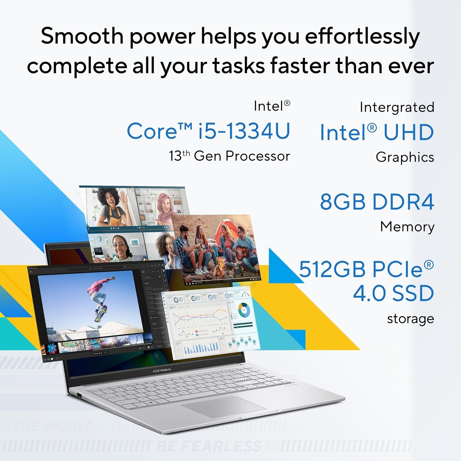 ASUS Vivobook 15, Intel Core i5-1334U, |8GB RAM | 512GB SSD |15.6" FHD