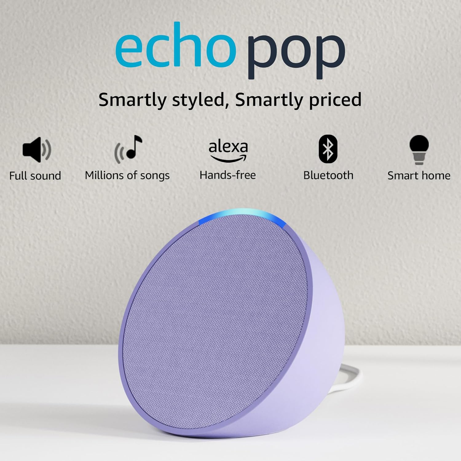 Amazon Echo Pop| Smart speaker with Alexa and Bluetooth