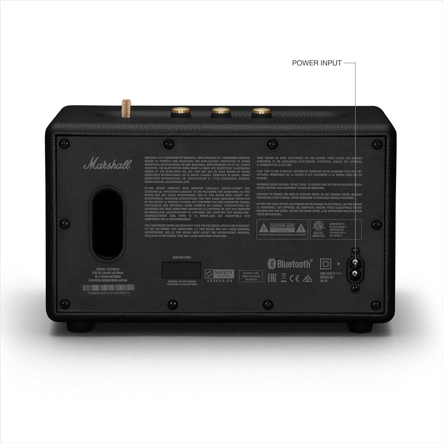 Marshall Acton III 60 W Bluetooth Powered Home Speaker, Black