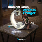 Stuffcool Lumo 4-in-1 Magnetic Wireless Charger with RGB Ambient Lamp Charging Station for iPhone, Apple Watch & AirPods