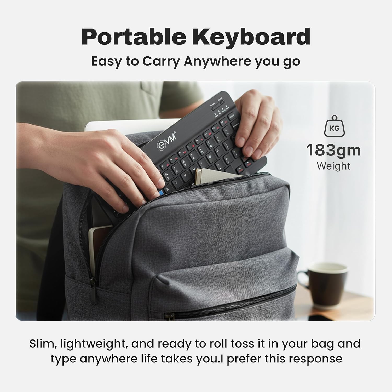 EVM EnEdge 9.7" Ultra-Slim Bluetooth Keyboard with Type-C Rechargeable Battery