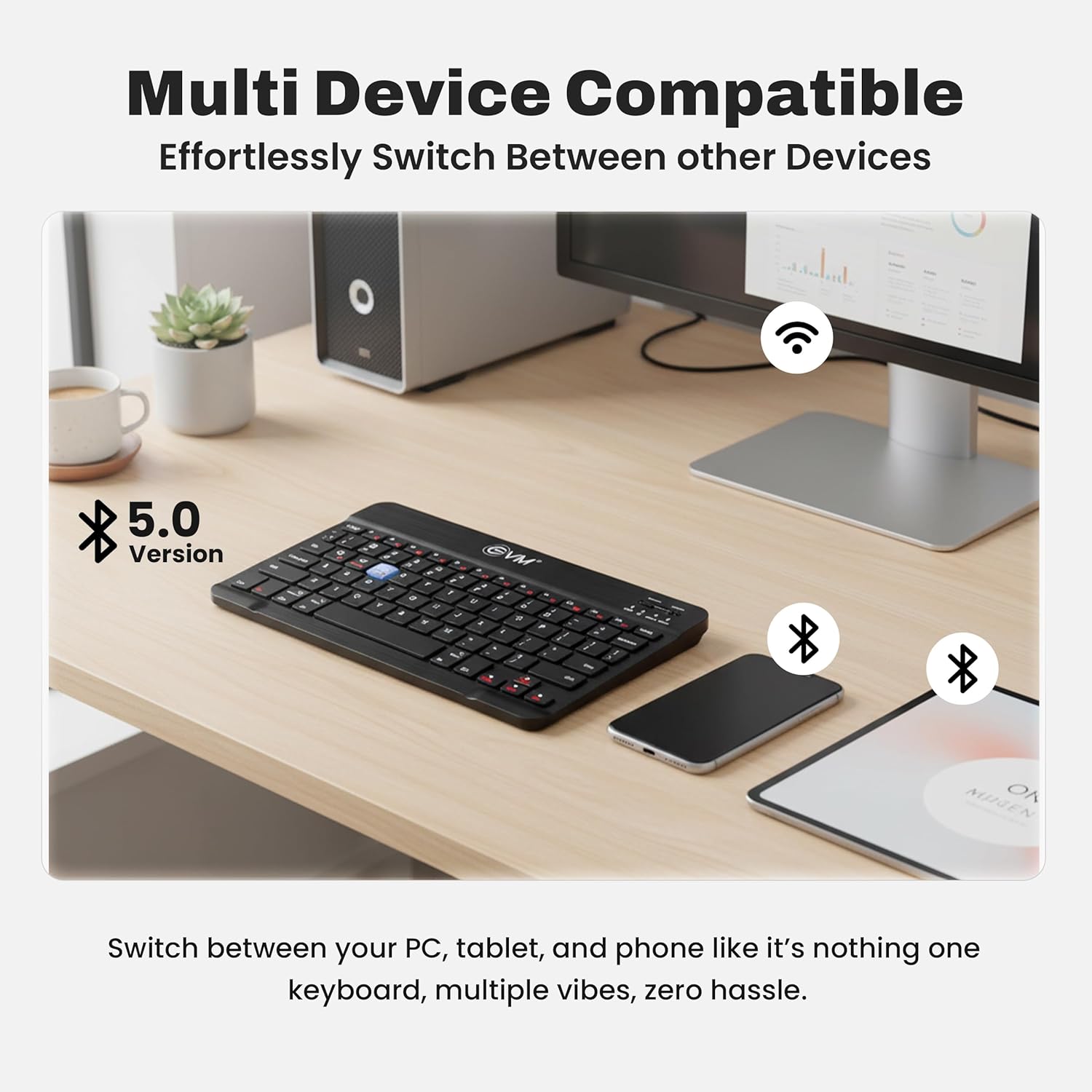 EVM EnEdge 9.7" Ultra-Slim Bluetooth Keyboard with Type-C Rechargeable Battery