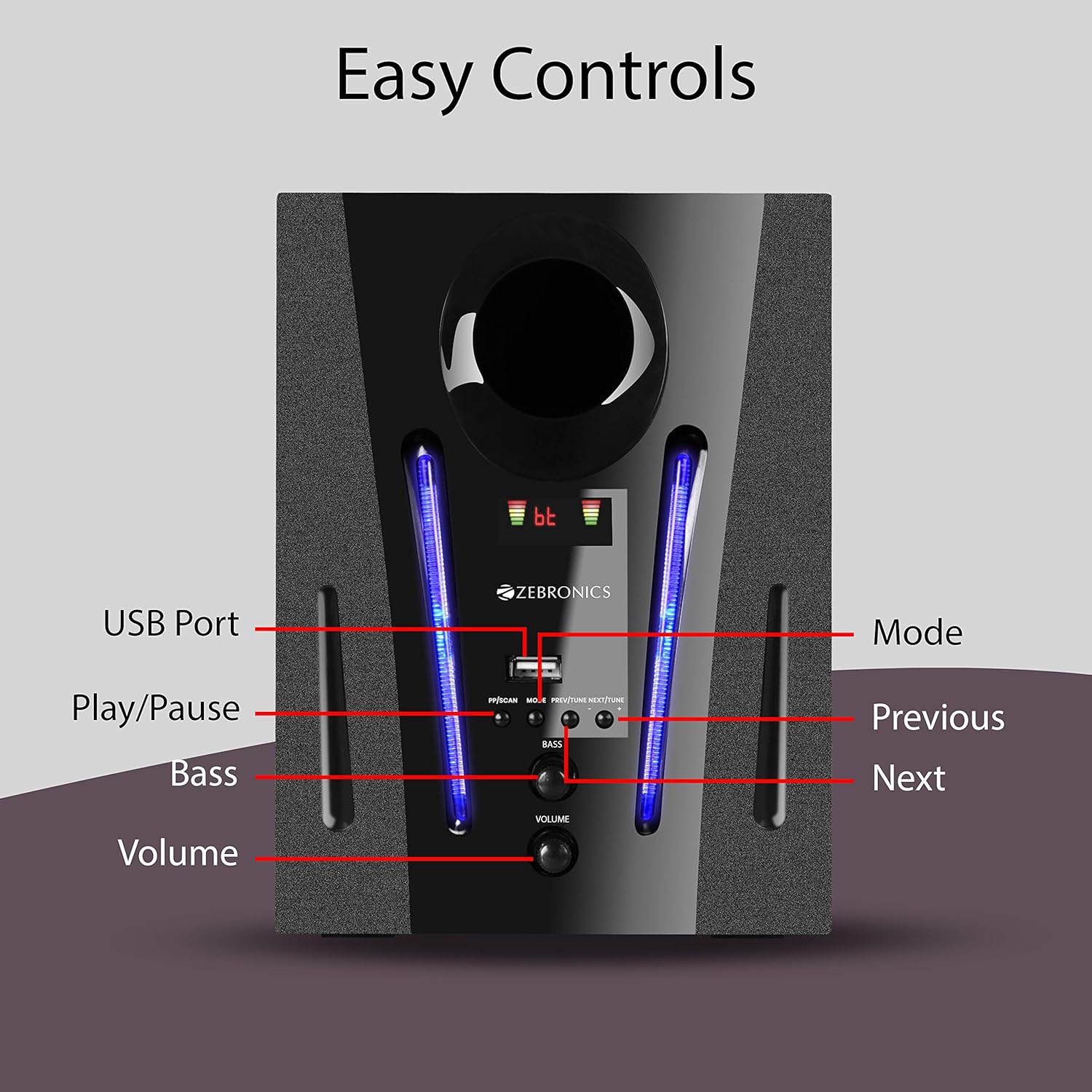 Zebronics ZEB-BT2150RUF Wireless Bluetooth Multimedia Speaker