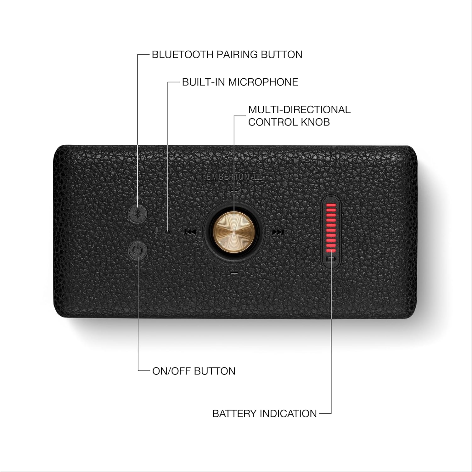 Marshall Emberton III Compact Portable Bluetooth Speaker - Black