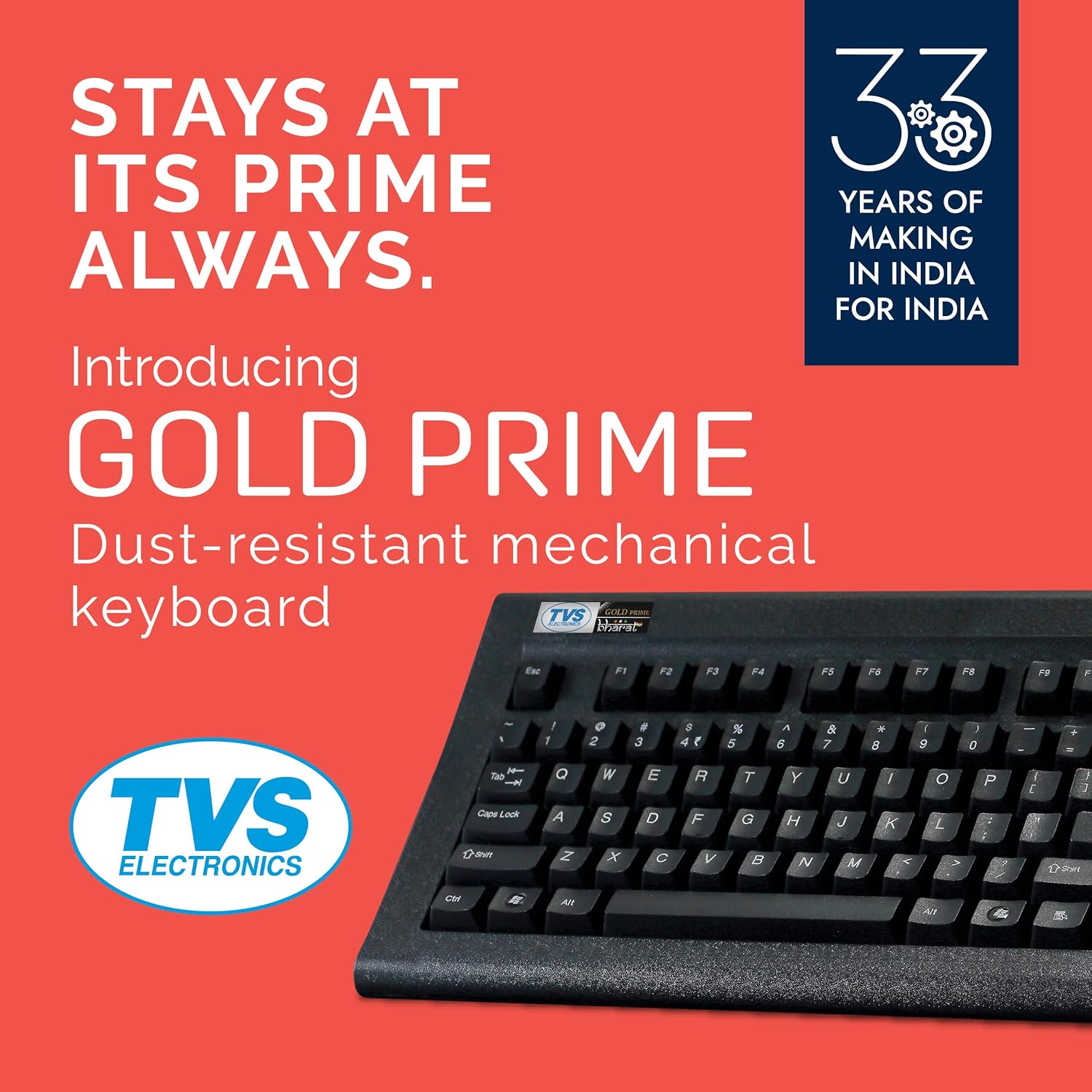 TVS ELECTRONICS Gold Prime Mechanical Wired Keyboard