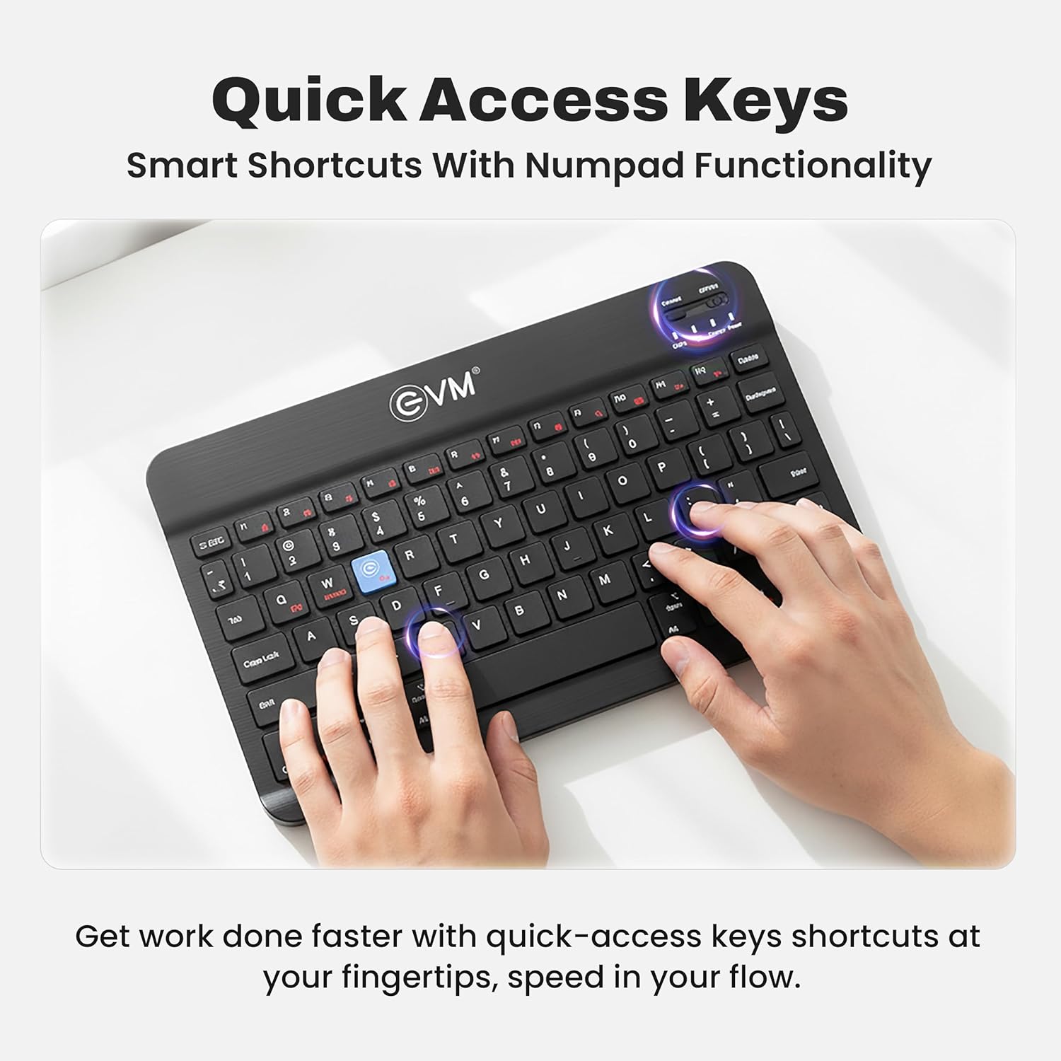 EVM EnEdge 9.7" Ultra-Slim Bluetooth Keyboard with Type-C Rechargeable Battery