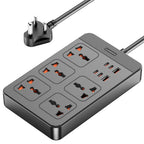 Ambrane Extension Board, 4 Type C, 2 USB, 5 International Power Sockets (SmartStrip 2 Pro, Black)