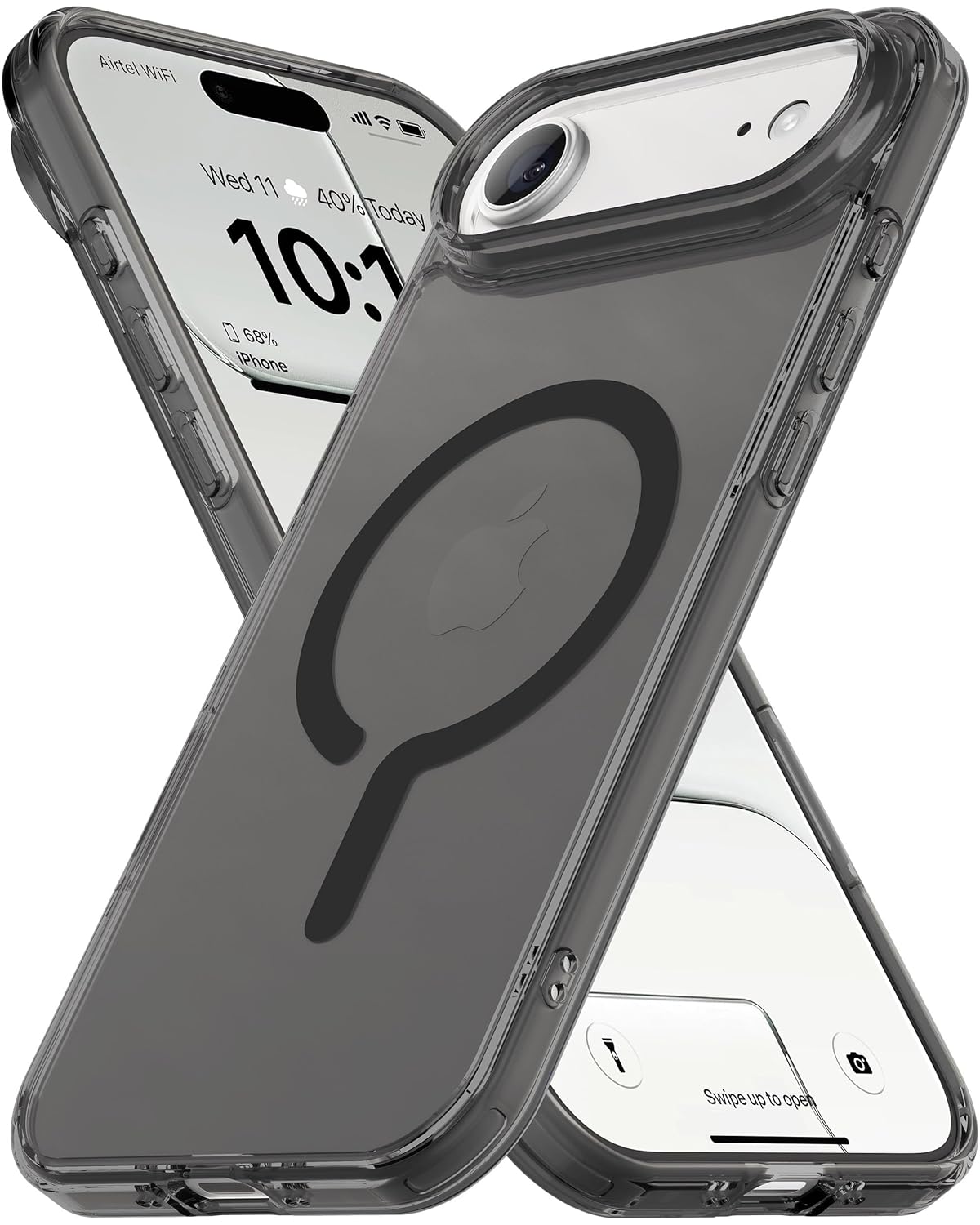 Vaku Luxos® Glassy Magpro Smokey Transparent TPU Case for iPhone 17 Air - Smokey Grey
