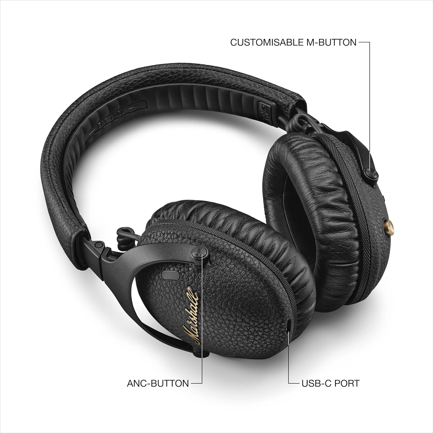 Marshall Monitor III Active Noise Canceling Over Ear Bluetooth Headphones -Black