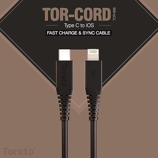 Toreto TOR-868 Type-C to iOS Cable – Fast Charging & Data Sync Cable