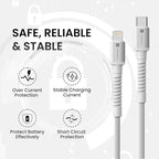 Portronics Konnect X 27W Type-C to Lightning Cable 2M – Fast Charging & Data Sync Cable