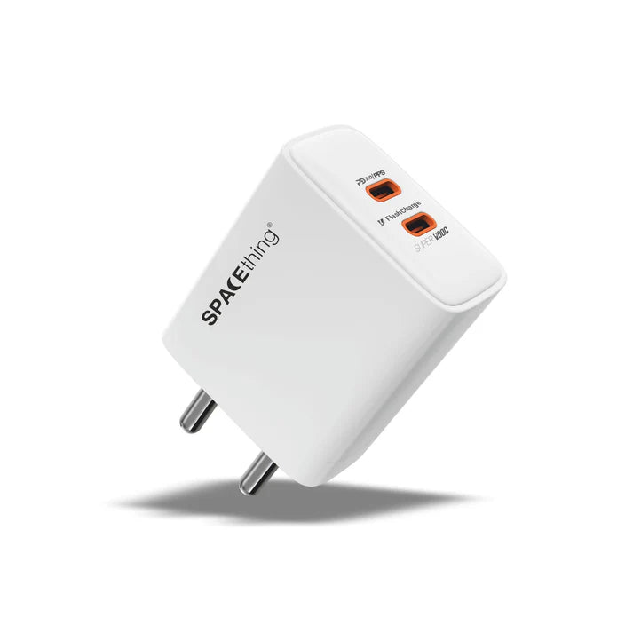 SPACEthing Cube Plus 90W Charger – Dual USB-C PD Fast Charging Adapter