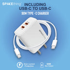 SPACEthing Cube Plus 90W Charger – Dual USB-C PD Fast Charging Adapter