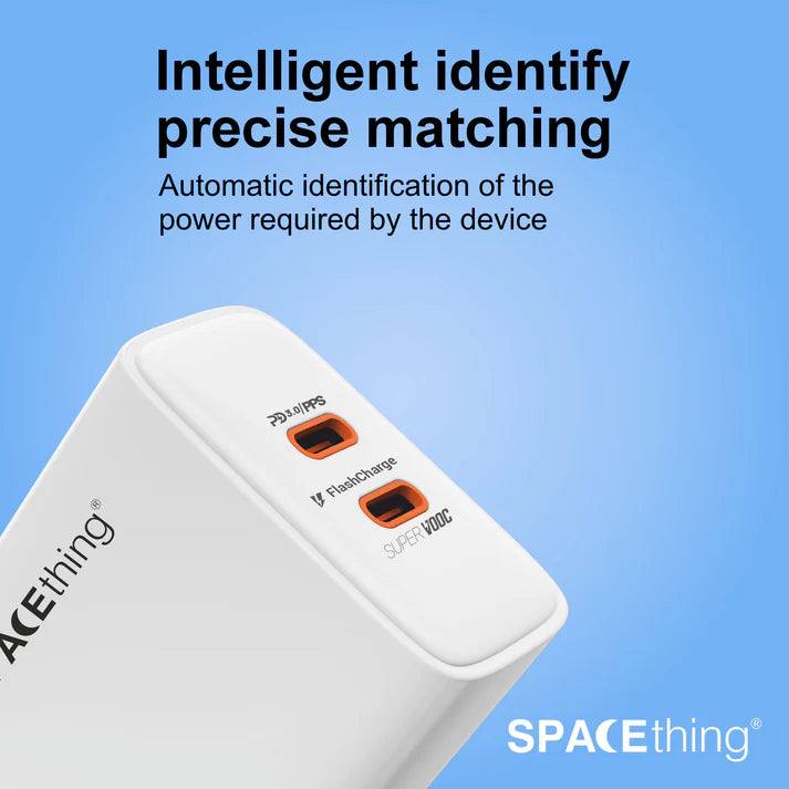 SPACEthing Cube Plus 90W Charger – Dual USB-C PD Fast Charging Adapter