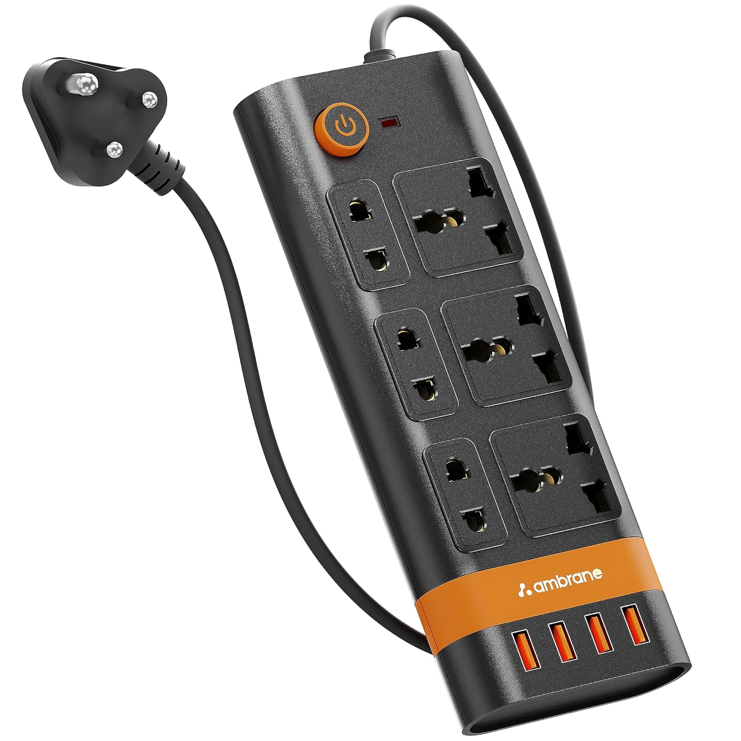 Ambrane Extension Board, 10 Ports with 4 USB Ports + 6 Power Sockets