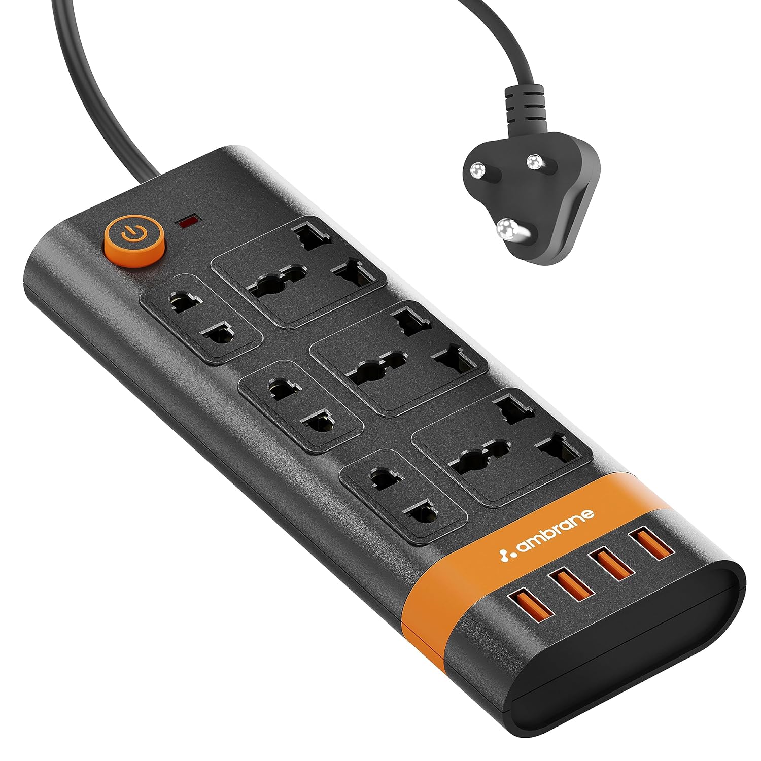 Ambrane Extension Board, 10 Ports with 4 USB Ports + 6 Power Sockets