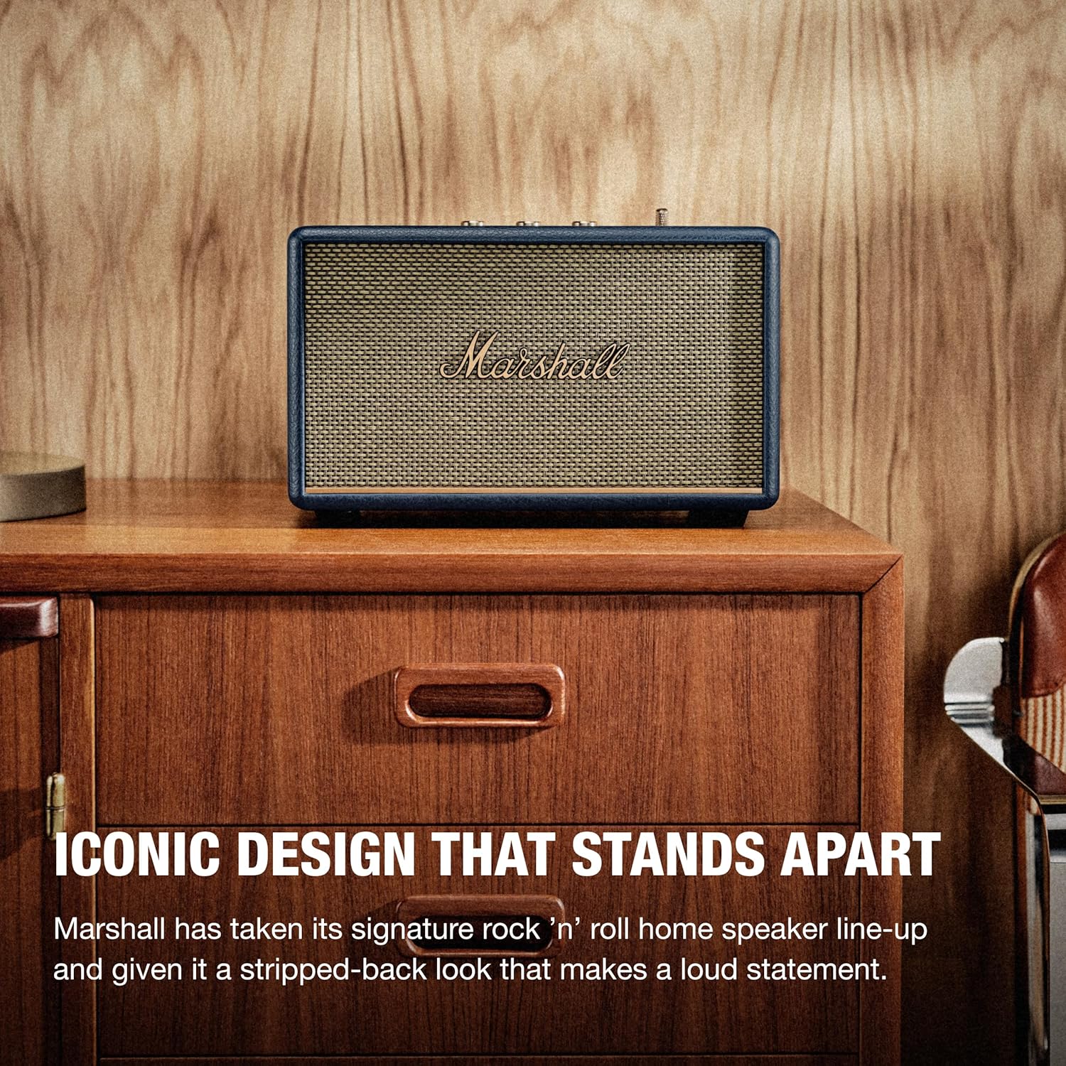 Marshall Acton III 60 W Bluetooth Powered Home Speaker, Midnight Blue