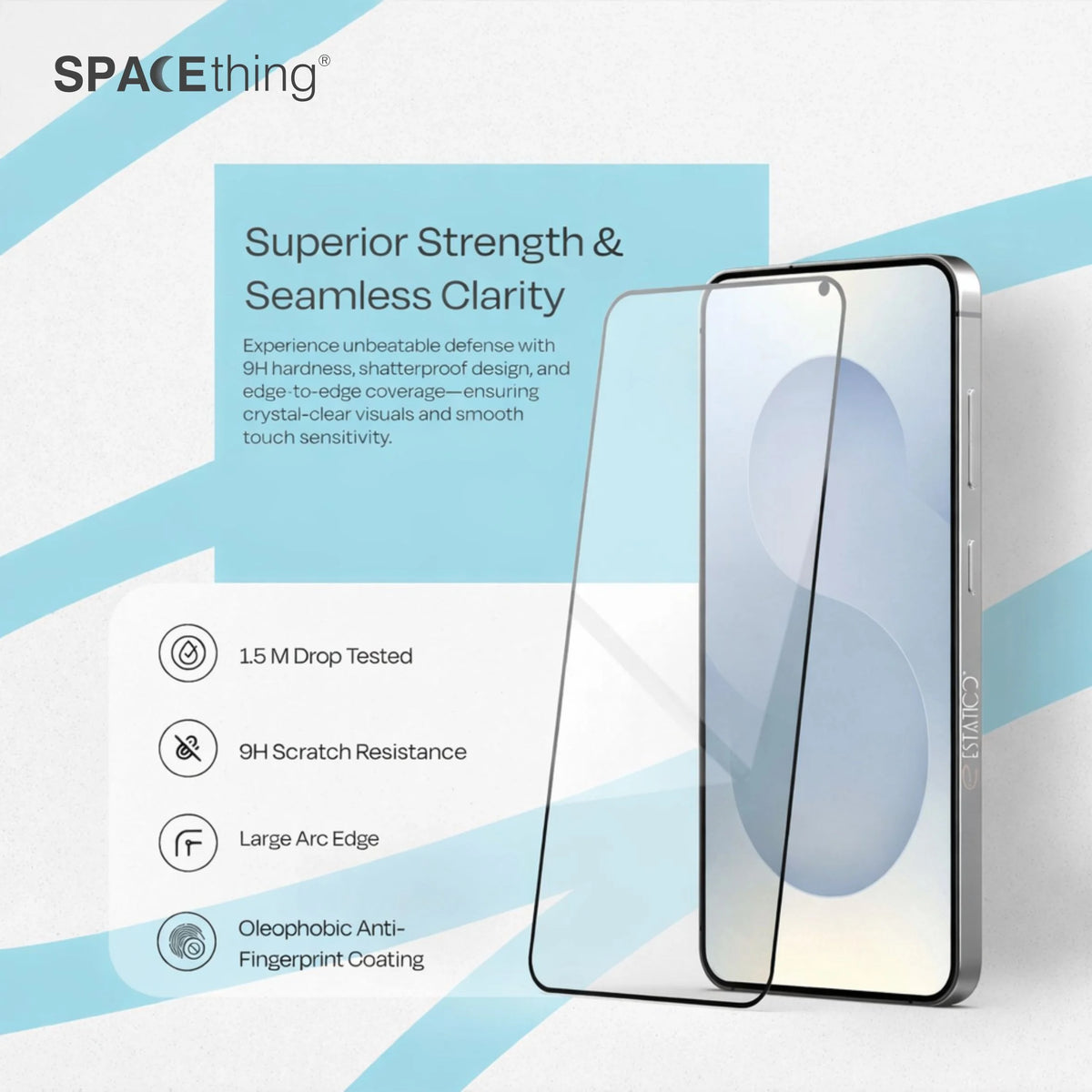 SPACEthing Full Clear Tempered Glass Screen Protector for Samsung Galaxy S25 Ultra
