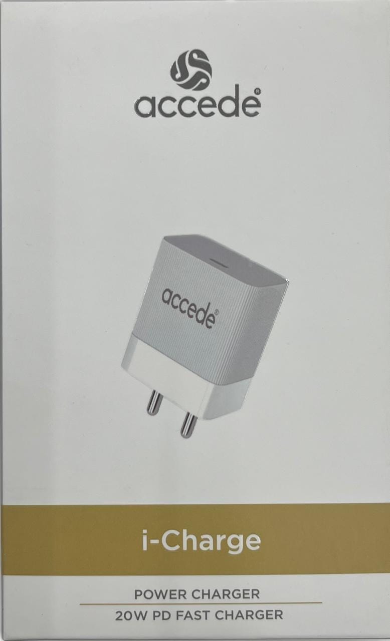 Accede i-Charge 20W Superfast Charger – USB-C PD Fast Charging Adapter
