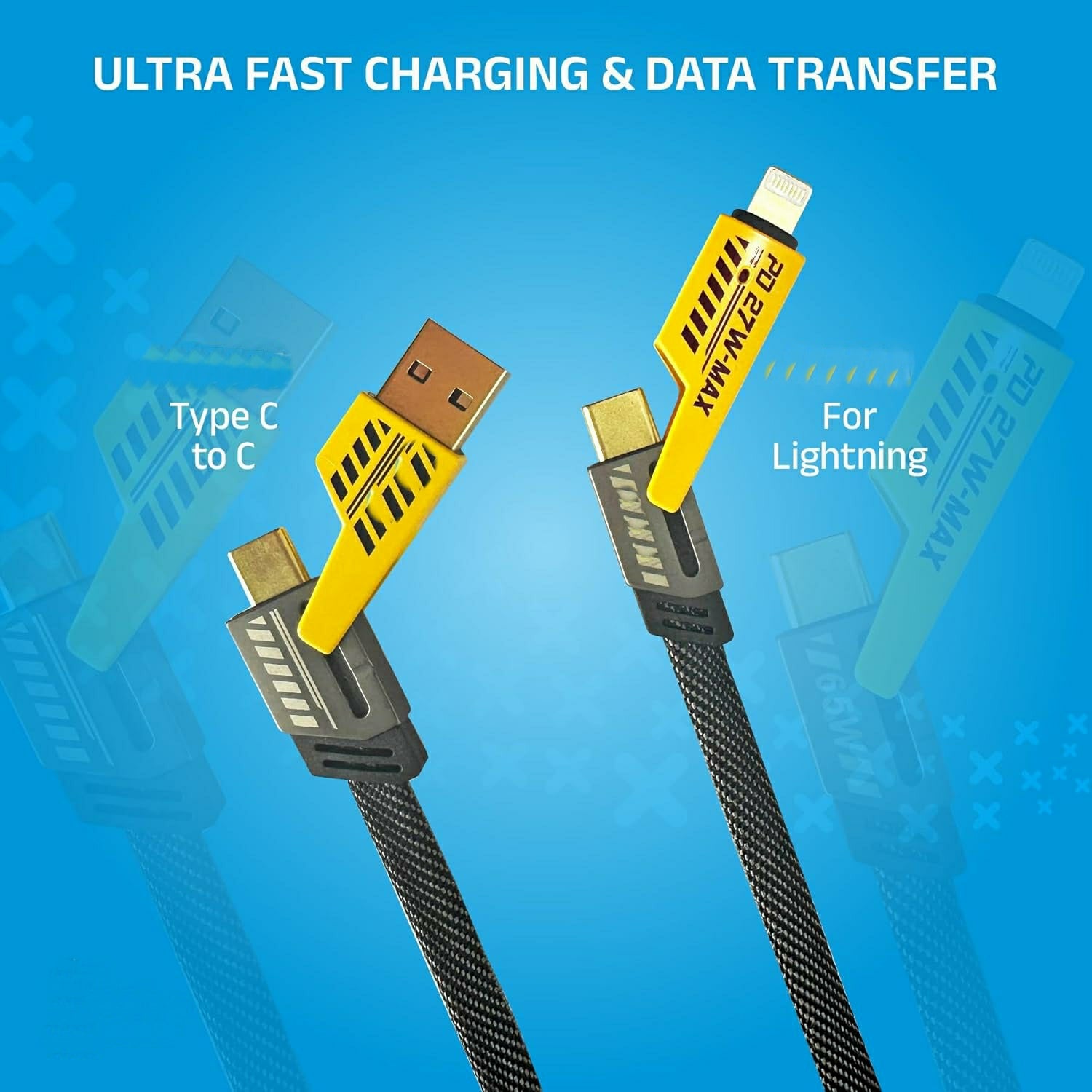 Accede Multi Magic 4-in-1 Charging Cable – USB, Type-C, Lightning & Micro USB Cable