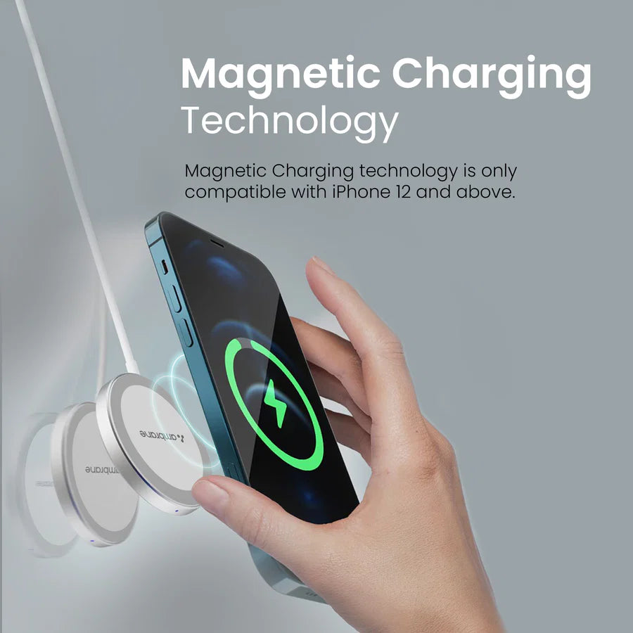 Ambrane AeroSync Blue – 15W Magnetic Wireless Charger