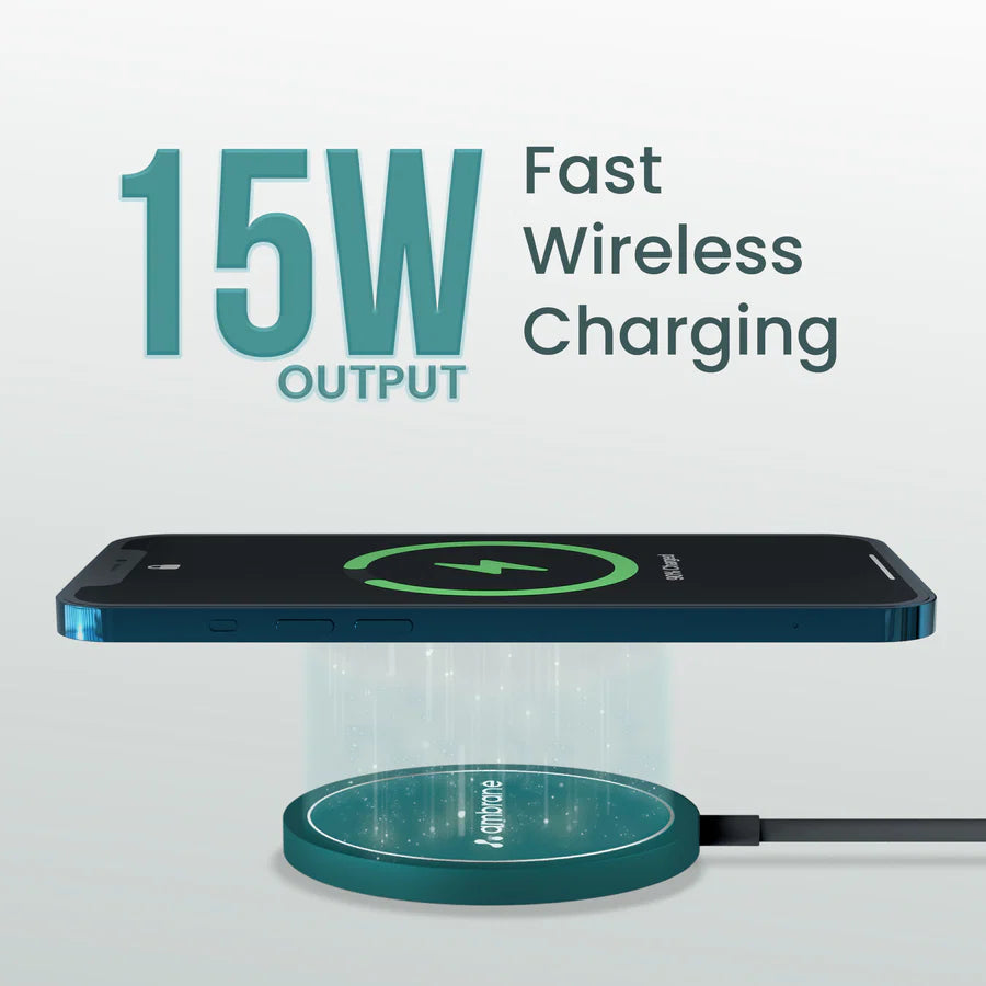 Ambrane AeroSync Blue – 15W Magnetic Wireless Charger