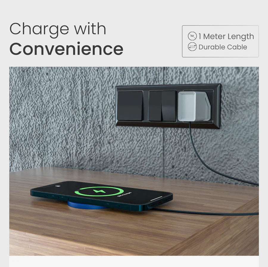 Ambrane AeroSync Blue – 15W Magnetic Wireless Charger