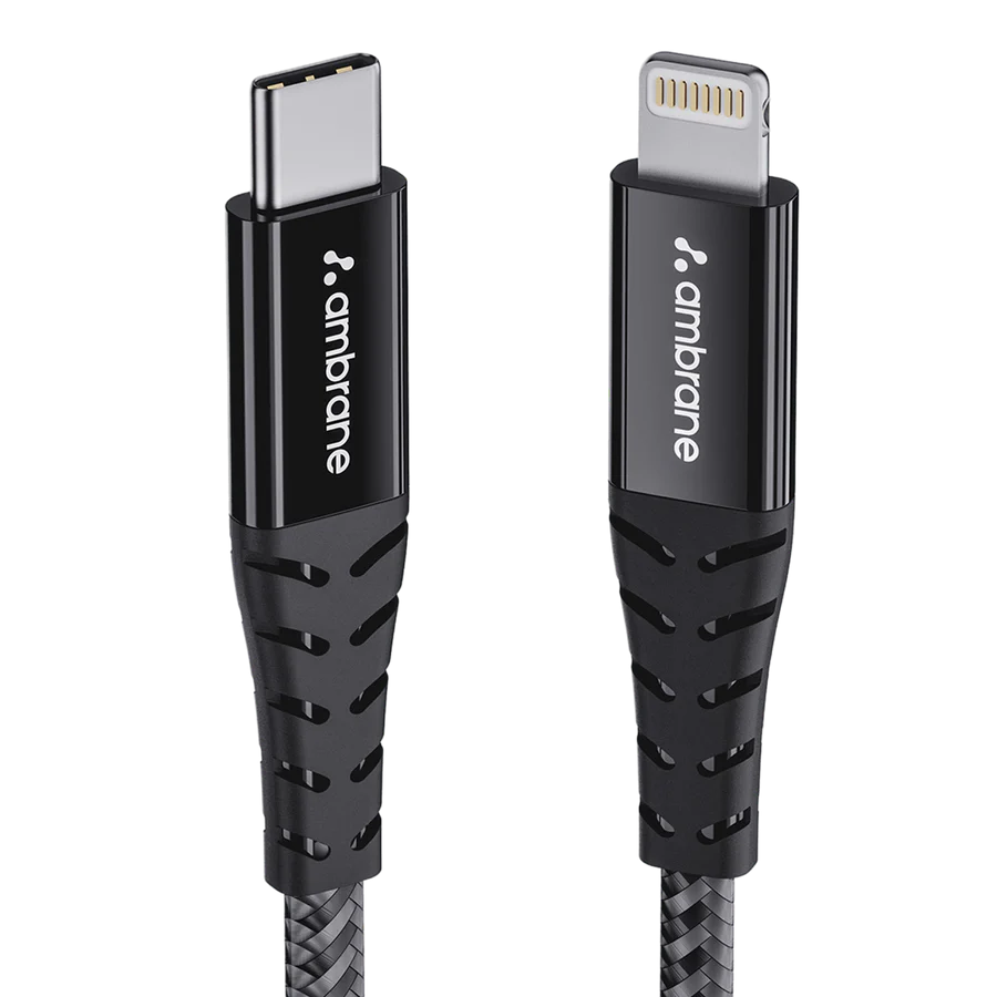 Ambrane Type-C to Lightning Cable – Fast Charging & Data Sync Cable for iPhone & iPad
