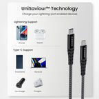 Ambrane Type-C to Lightning Cable – Fast Charging & Data Sync Cable for iPhone & iPad