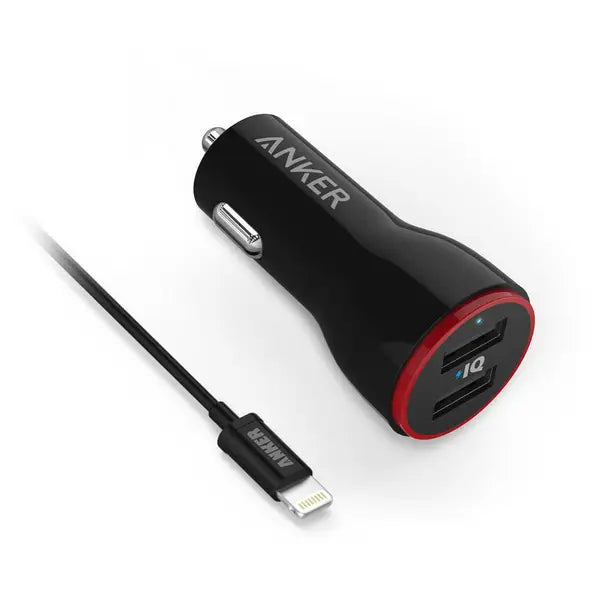 Anker PowerDrive 2 Car Charger B2310H11 with Micro USB Cable – Dual USB Fast Charging