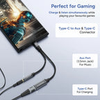 Ambrane AOTG-CX2 USB Type-C to 3.5mm AUX & USB Type-C Audio Adapter