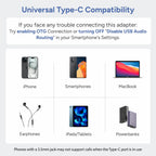 Ambrane AOTG-CX2 USB Type-C to 3.5mm AUX & USB Type-C Audio Adapter