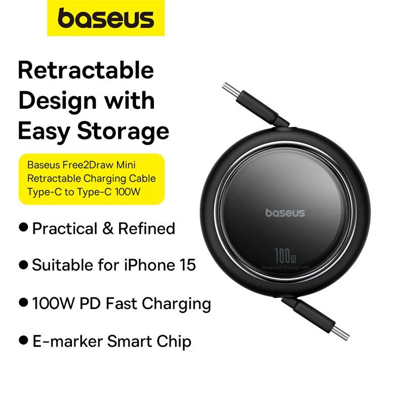 Baseus Free2Draw Mini USB-C to USB-C Cable – Fast Charging & Data Sync Cable