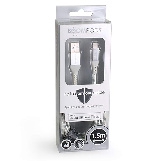 Boompods Retro Lightning Cable – Fast Charging & Data Sync Cable for iPhone & iPad