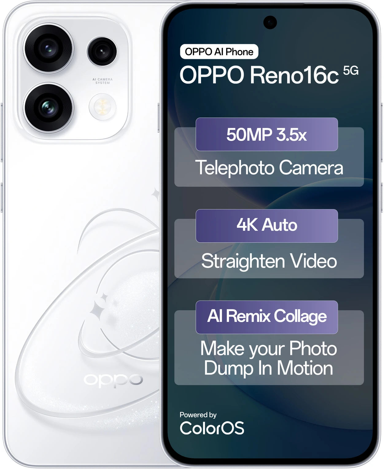 OPPO Reno16 C 5G 8GB RAM + 128GB White