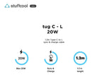 Stuffcool TUG USB-C to Lightning Cable White