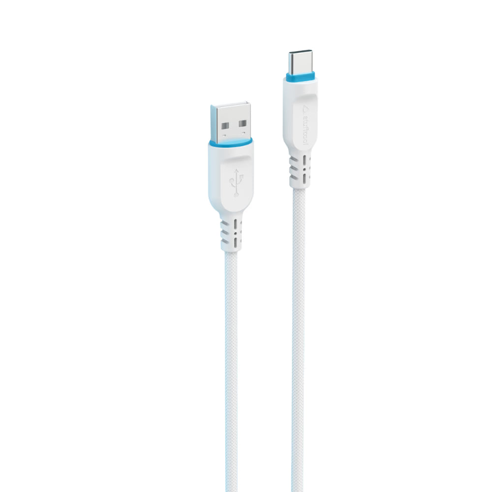 Stuffcool Tug Type USB to Type C (1.2M) Cable (Sync & Charge, White)