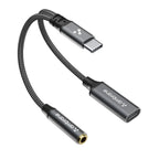 Ambrane AOTG-CX2 USB Type-C to 3.5mm AUX & USB Type-C Audio Adapter