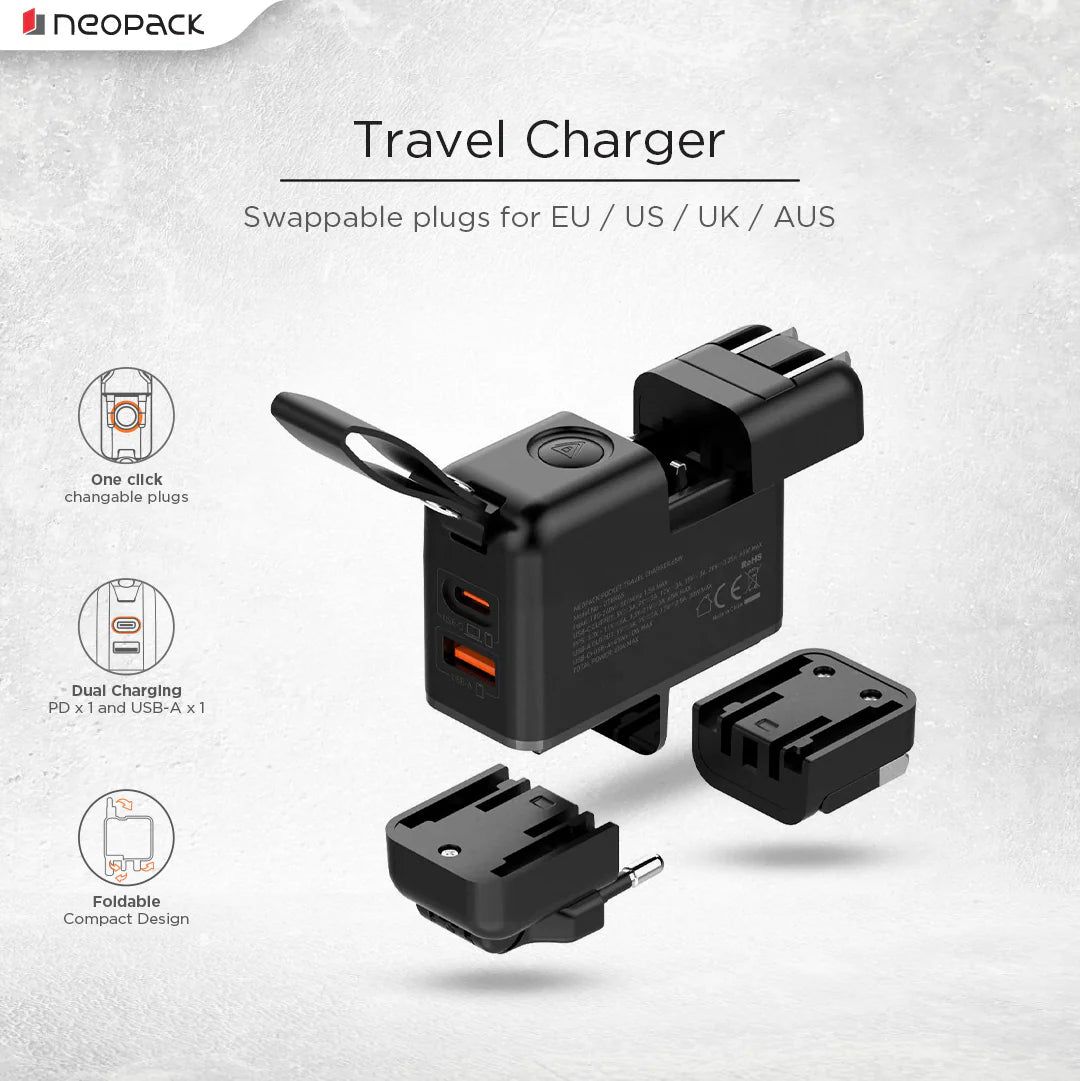 Neopack Power Cube 65W Charger – GaN Dual Port Fast Charging Adapter