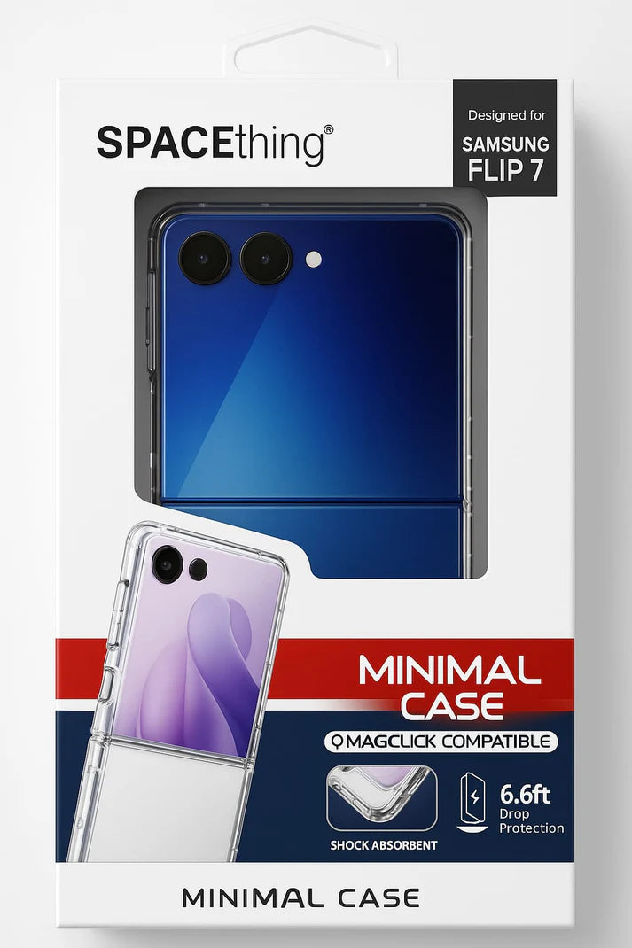 SPACEthing Samsung Flip7 Clear Case – Transparent Protective Cover