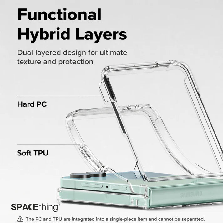 SPACEthing Samsung Flip7 Clear Case – Transparent Protective Cover