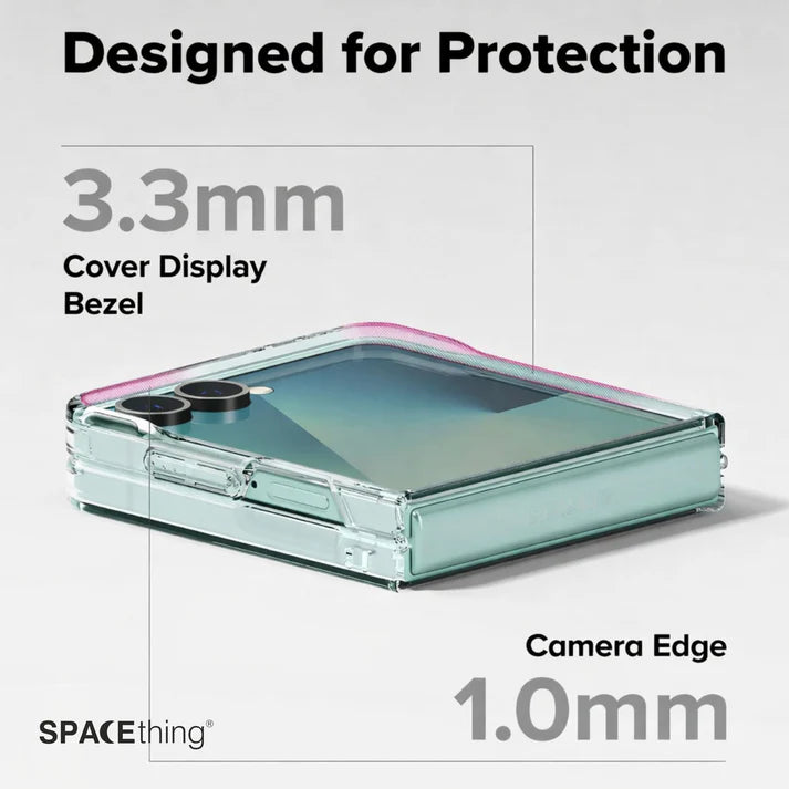 SPACEthing Samsung Flip7 Clear Case – Transparent Protective Cover