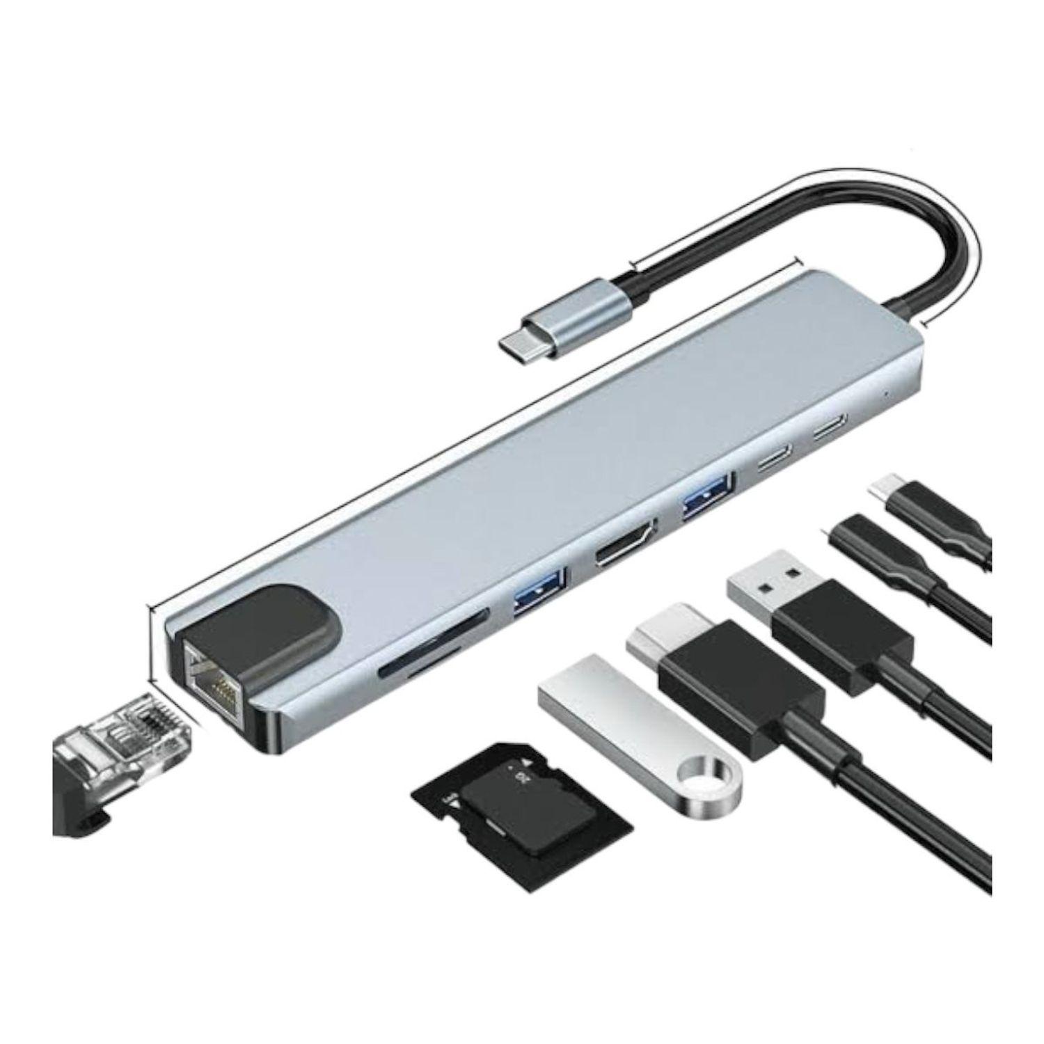 Hammok Type-C 8 in 1 Hub – SMASH | 4K HDMI Multiport USB-C Hub
