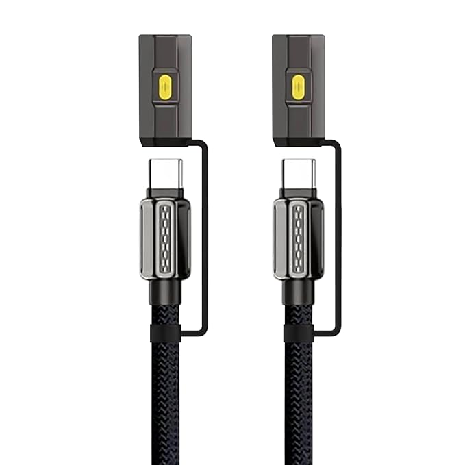 GRIPP PowerUp Wonder 4-in-1 Cable – Fast Charging & Data Sync Cable (Black)